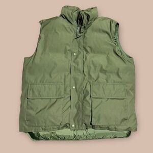 Cabelas Vest Mens XL Tall Premier Northern Goose Down Puffer Olive Green Zip